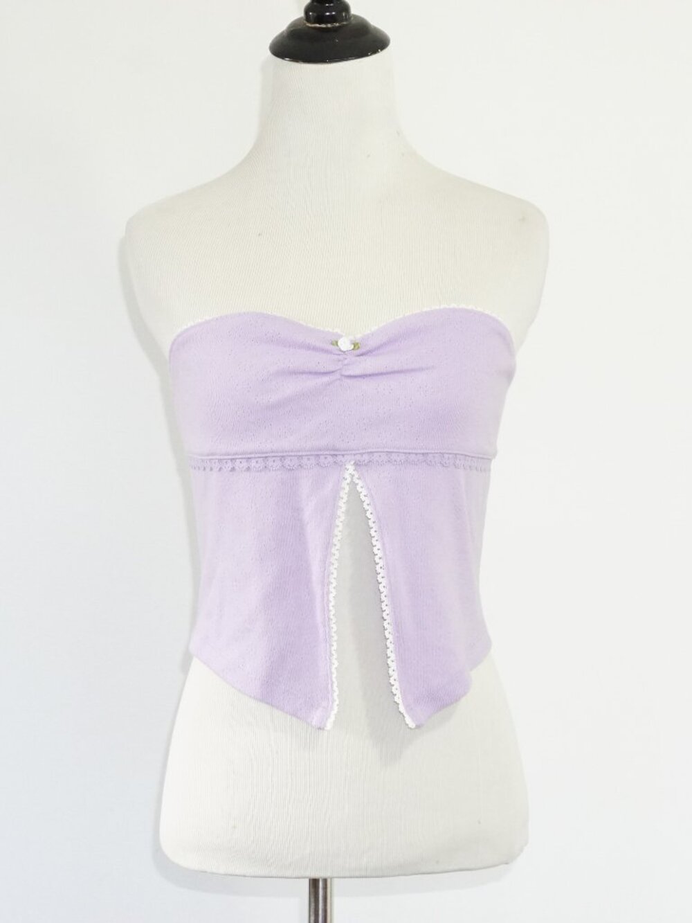 Urban Outfitters Kimchi Blue Lilac Strapless Split Front Top M NWT